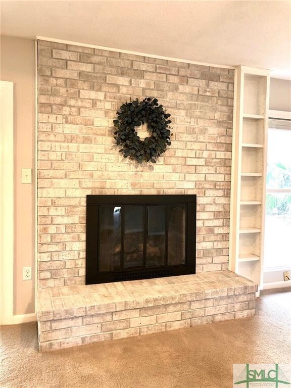 Freshly White-Washed Fireplace