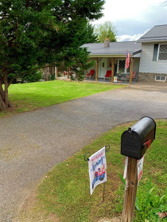 Paved circle driveway