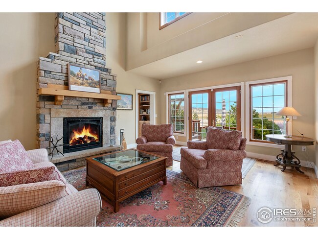 Living room with vaulted ceilings