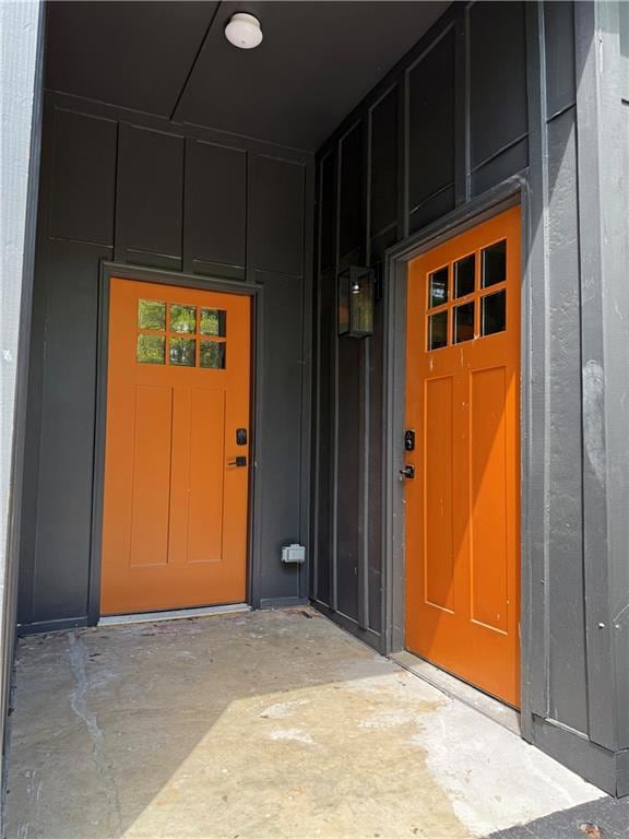 Property entrance with studio entrance.