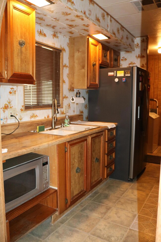 Kitchen with upgraded fridge
