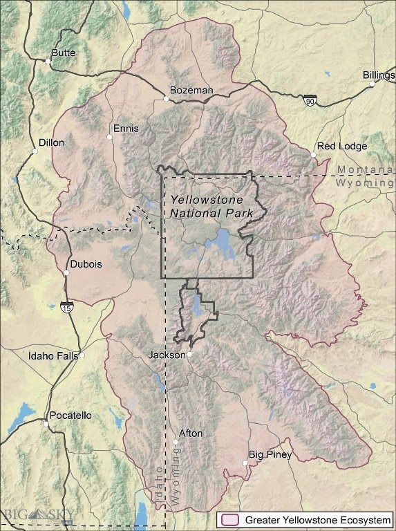 Greater Yellowstone Ecosystem Map - Photo provided by Owner