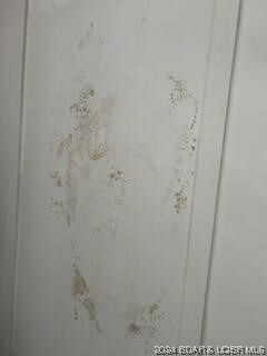 Some water damage on the ceiling.