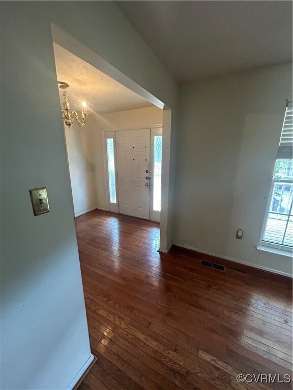 Foyer with decorative Front Door