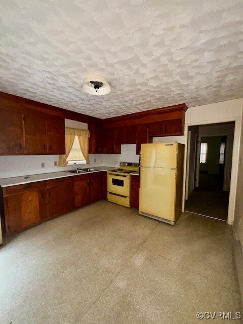 Kitchen with white appliances