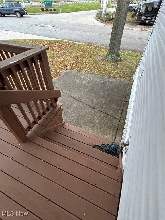 Grill patio with door to kitchen.
