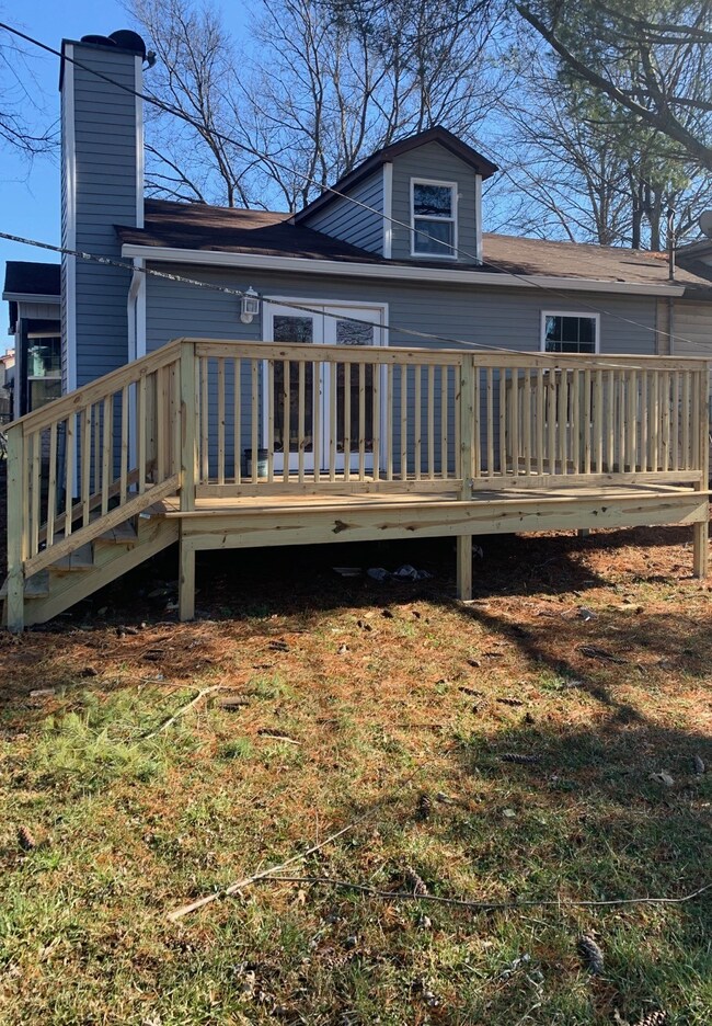 Back view of deck