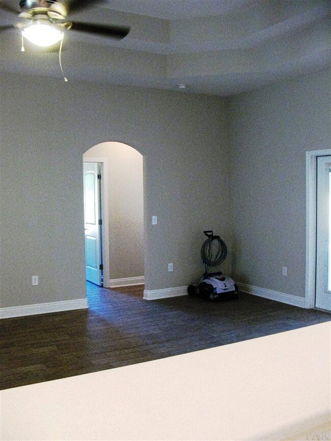 Here's a view from living room toward back hall.