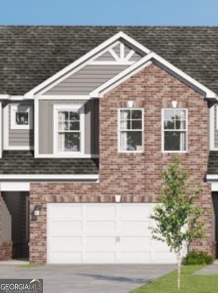 The Lily plan (Interior unit townhome), front exte