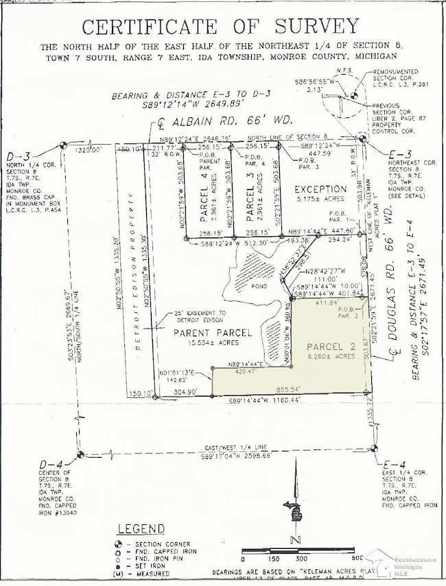 Survey with the property highlighted