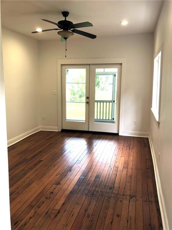 Living Room with French Doors to porch and large y