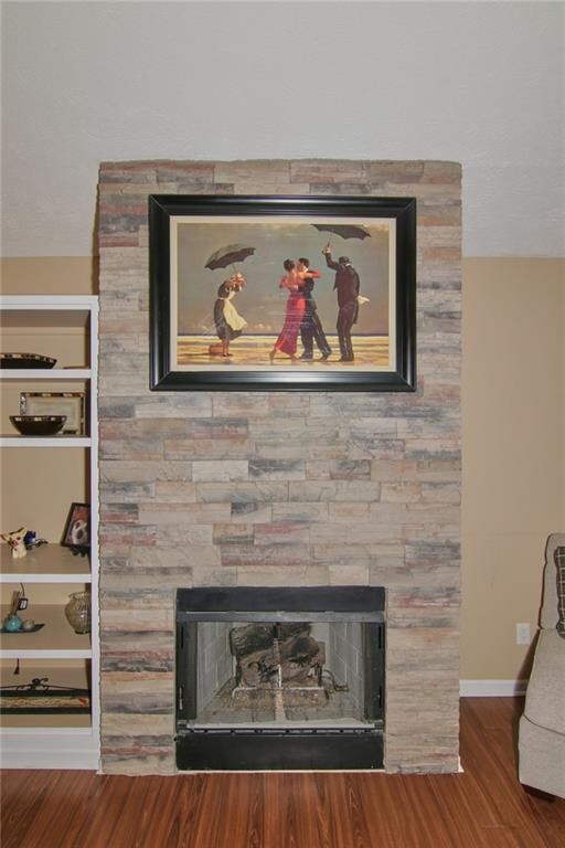 look at that great fireplace with floor to ceiling