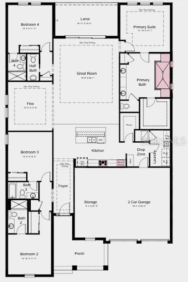 Structural options added include: Gourmet kitchen, deluxe primary bath, 8' interior doors, and outdoor kitchen rough-in.