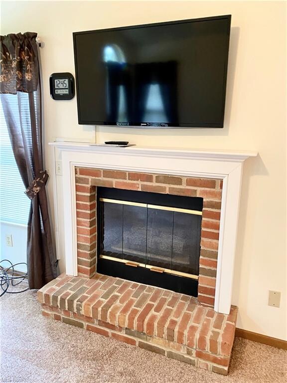 Gas fireplace & television