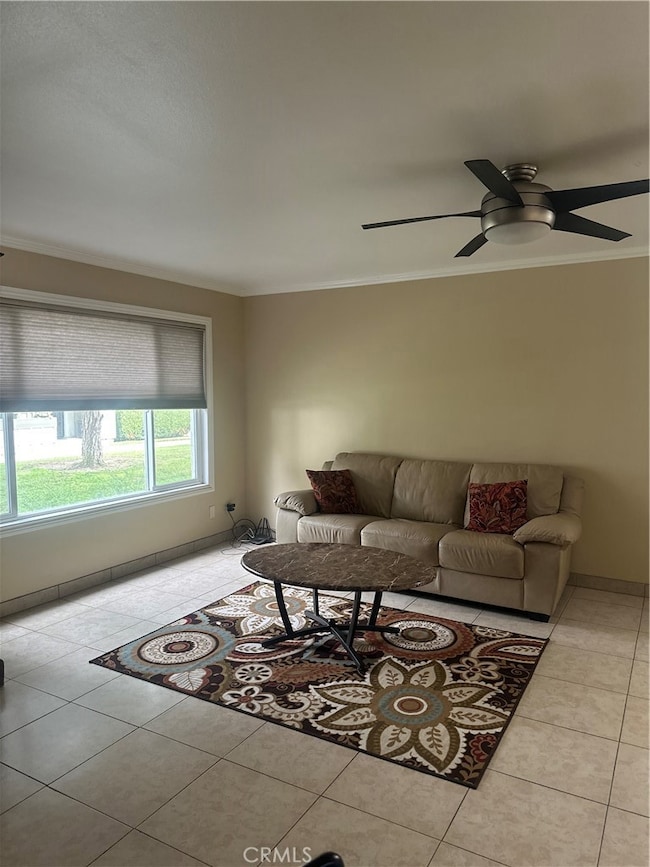 Spacious Living Room with tile floors are great for easy cleaning