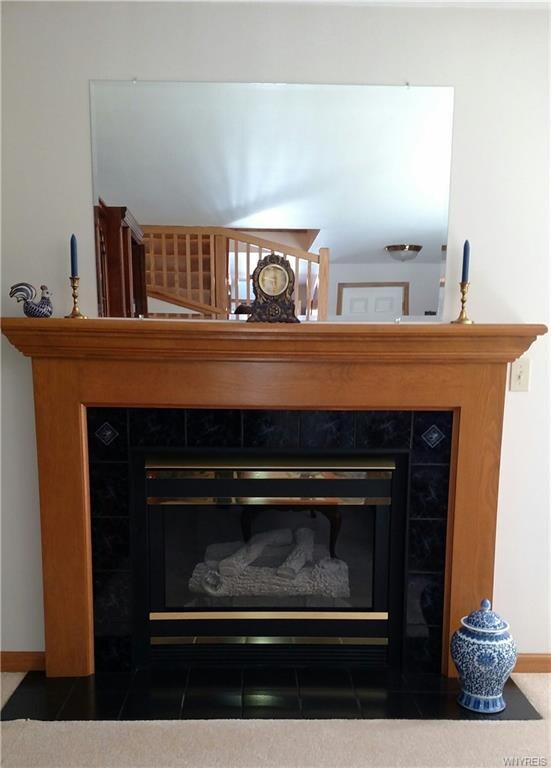 Beautiful Fireplace ... Natural Wood surround ... 