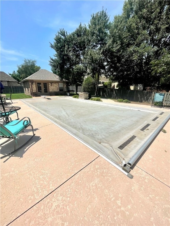 Automatic pool cover extended.