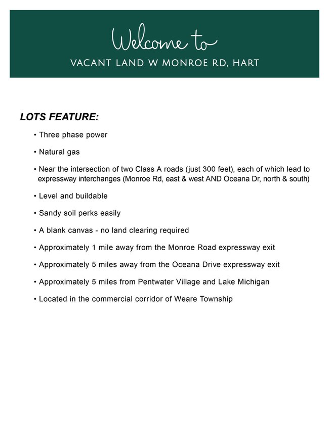 Lots - Features Sheet