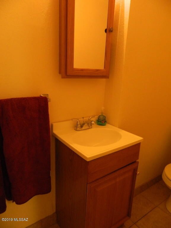 Powder room off living area