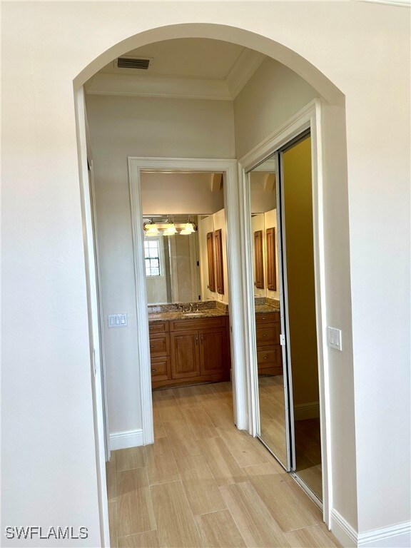 Hallway to closets and Master Bath