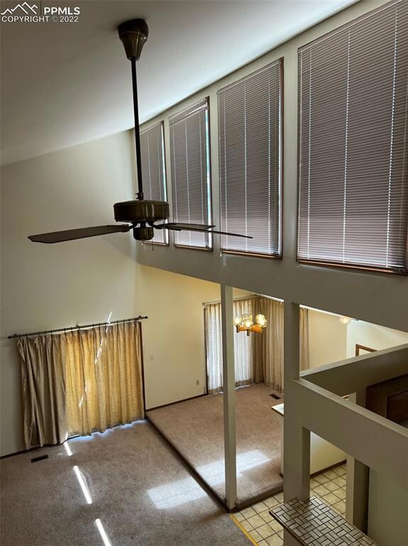 looking down into the great room from the loft