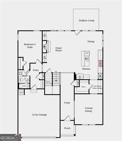 First Floor Plan - Structural options added include: a soaking tub with a separate shower in the primary bathroom, and gourmet kitchen
