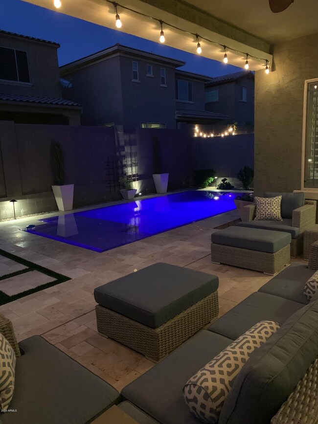 From sofa to view of pool