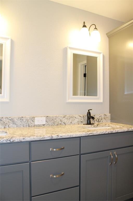 Master bathroom double vanity.
