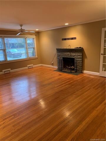 Cozy living room with gas log fireplace