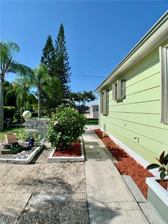 Walkways surround the home
