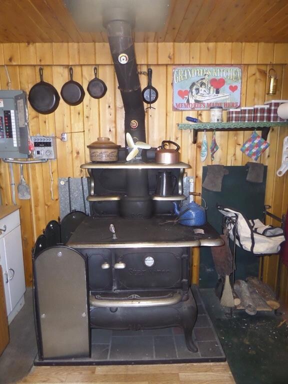 wood cooking stove in the kitchen