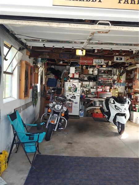 Nice garage with lots of extra storage.