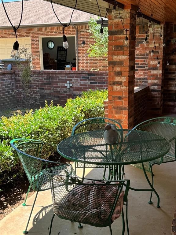 View of patio West of front door