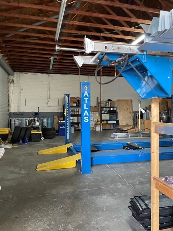 Vehicle lift is not sold with the home but is nego