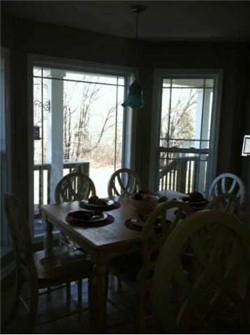 Breakfast area has a bay window with a great view