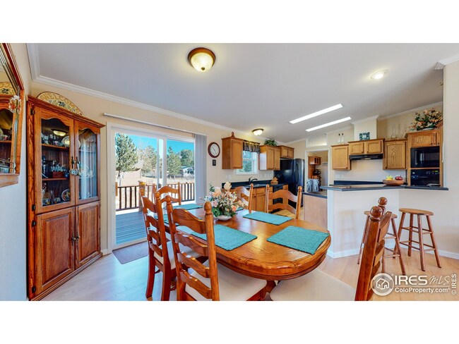 Dining area with access to back deck