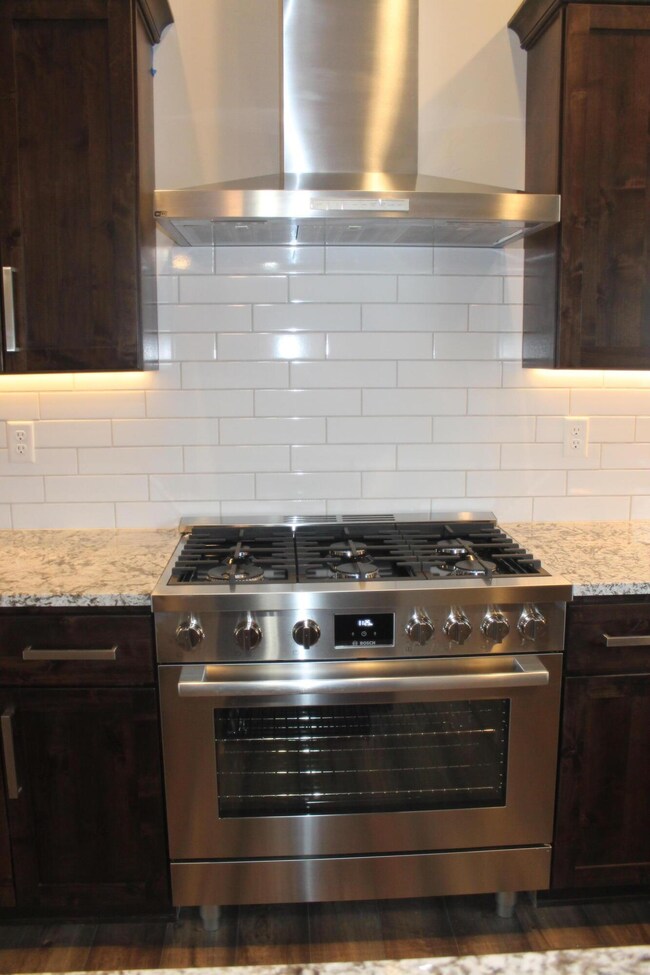 Natural gas range with hood