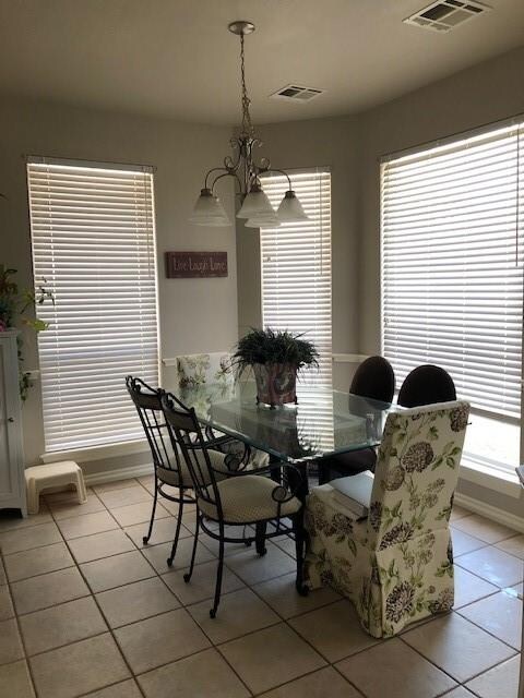 Dining area; lots of windows
