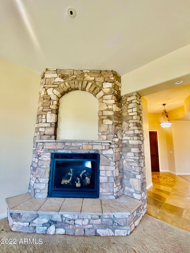 Stone propane fireplace