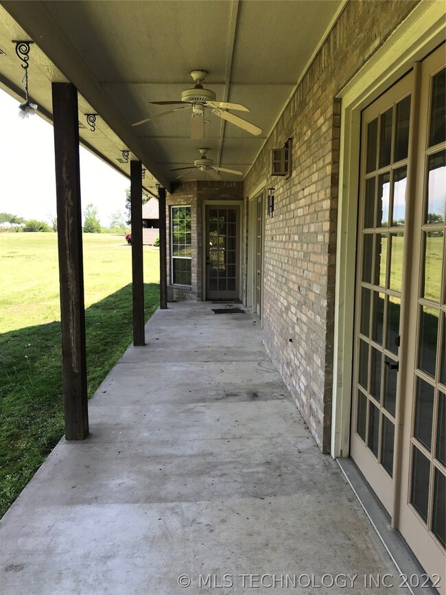 Under covered patio