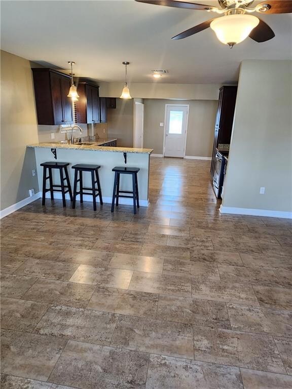 Living room open to kitchen