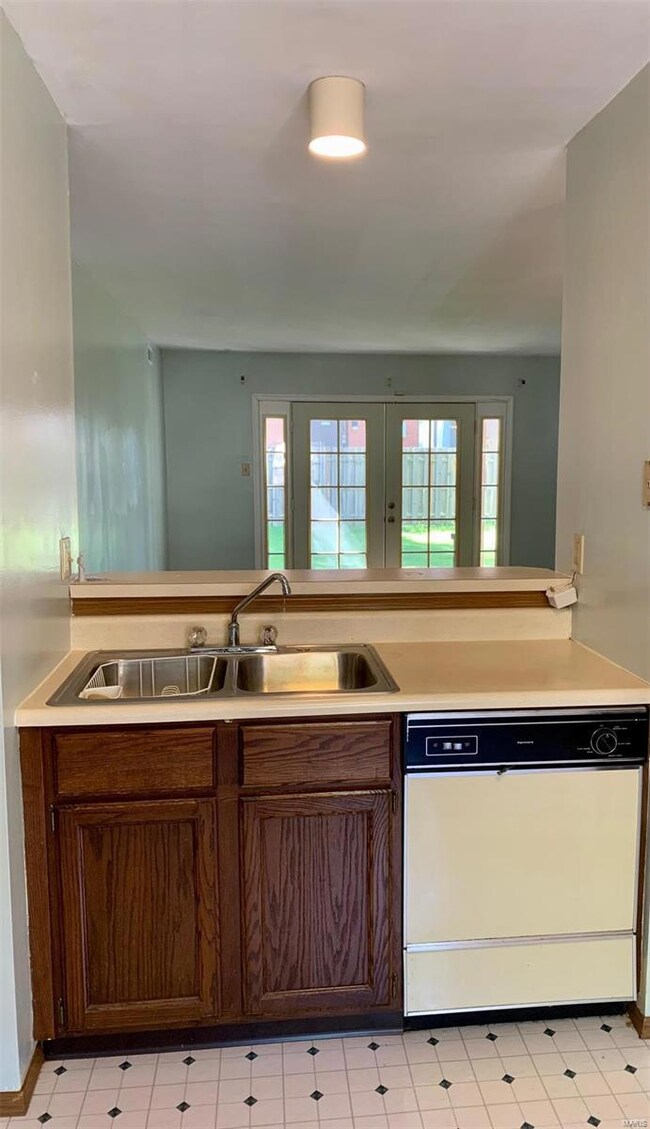Kitchen open to living area
