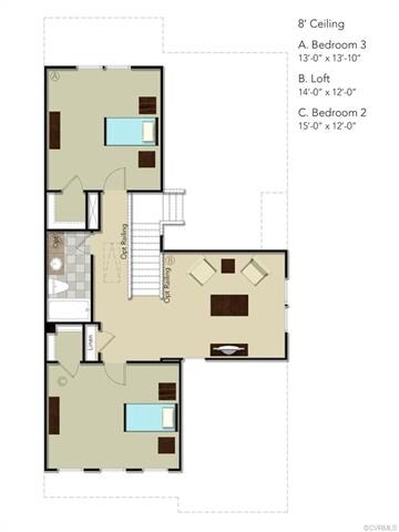 SECOND FLOOR - This home includes the double vanit