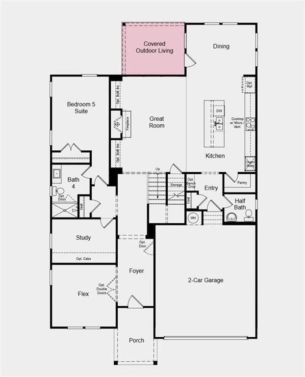 First Floor Plan - Structural options added includ