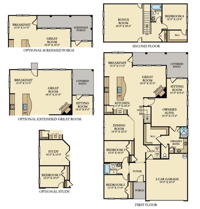 This home features the extended great room, firepl