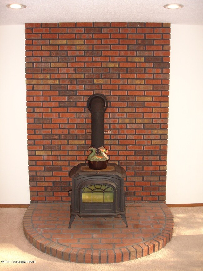Wood Stove & Brick Hearth