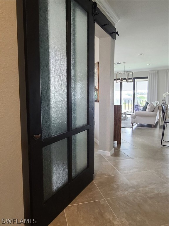 Custom doors with view to living room