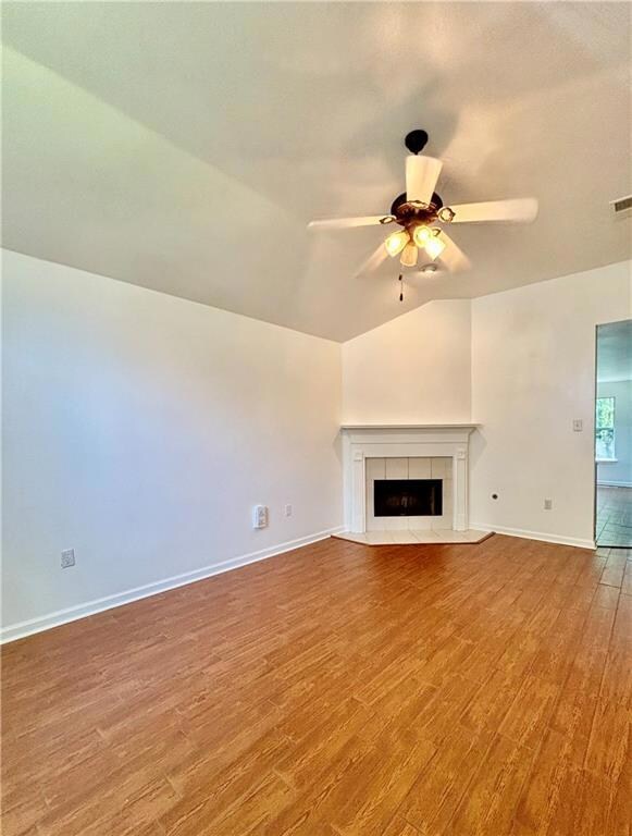 Fireplace in large living room