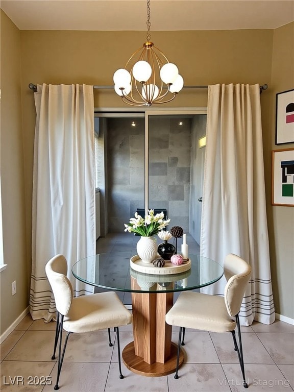 Dining room off of kitchen and living room with patio access