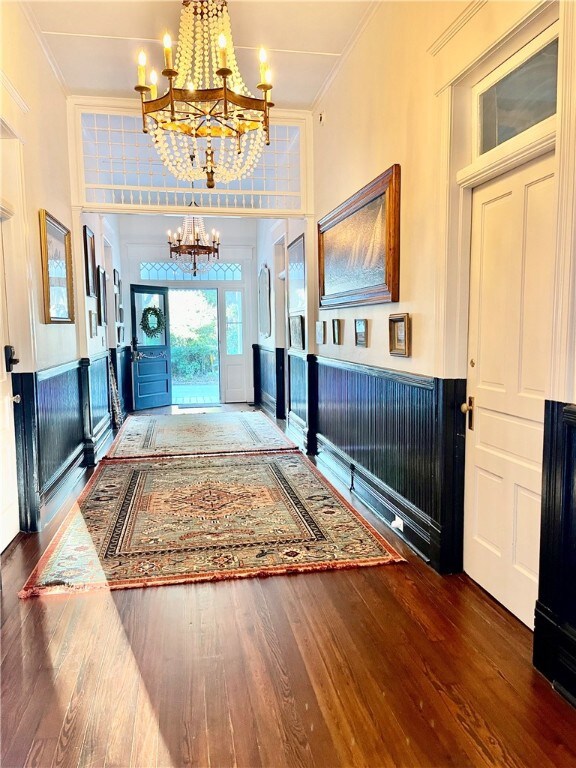 Hallway that completely splits the two units